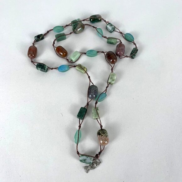 Three-Piece Necklace Set Glass Lava Stone Ceramic Beads Kiam & Premier Designs - Picture 6 of 11